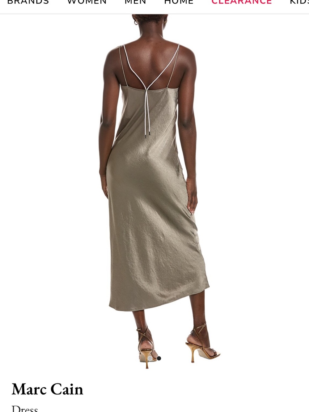Marc Cain Sleek Taupe Slip Midi Dress - Picture 2 of 4